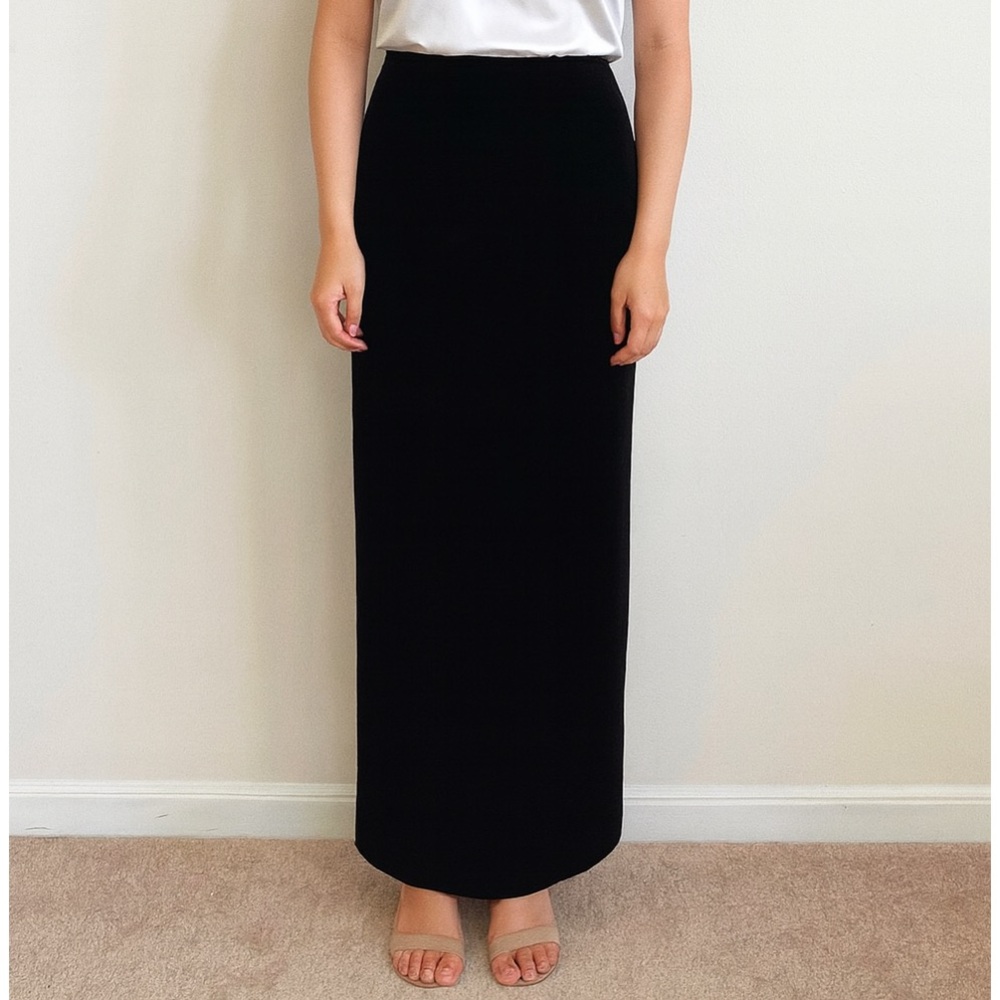 Vintage GAP Black Stretch Velvet Maxi Skirt Women’s Sz Large 28” Waist 37” Long